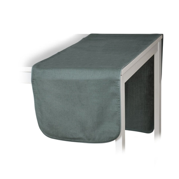 Green table cover on a white background