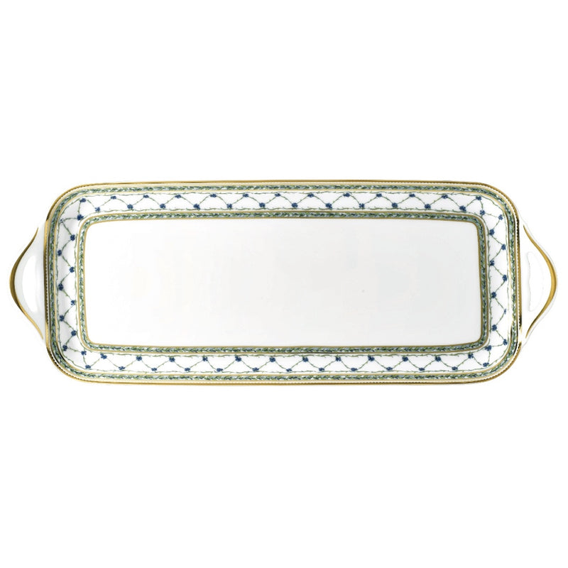 Long Cake Serving Platter Allée du Roy porcelain by Raynaud