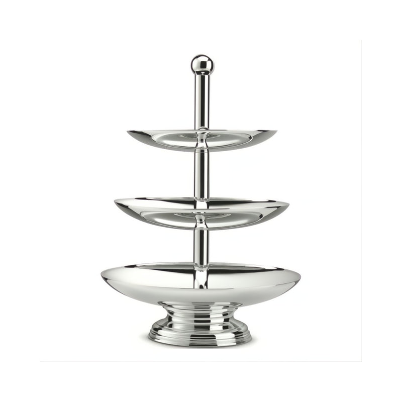 Luna Silver-Plated Three Levels Fruit Stand by Schiavon