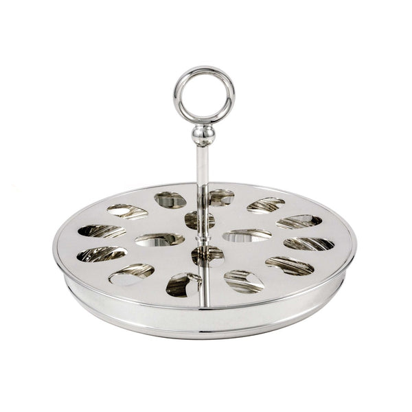 Silver-plated macarons holder Venezia by Greggio for 16 pieces on a polished dessert stand