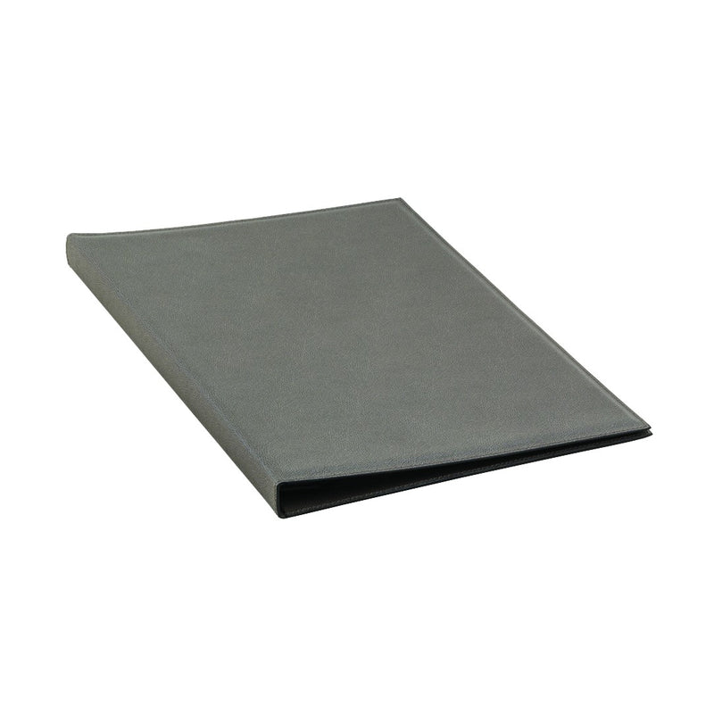 Closed Giobagnara magnetic sheets holder open flat with padded leather cover and inner magnetic panel