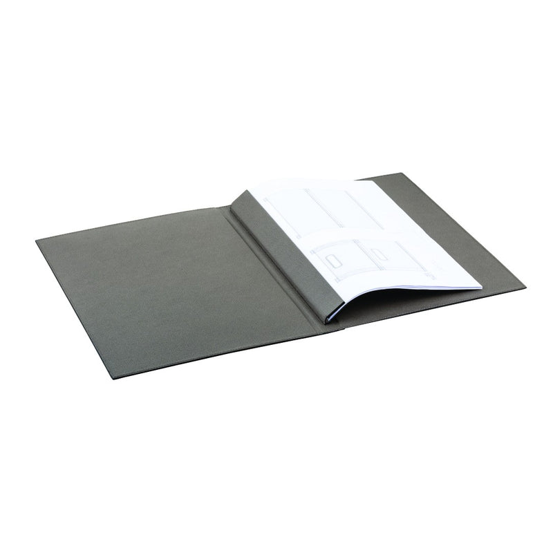 Giobagnara magnetic sheets holder open flat with padded leather cover and inner magnetic panel