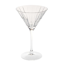 Saint-Rémi crystal martini glass with fine bevel cuts by Cristallerie de Montbronn.