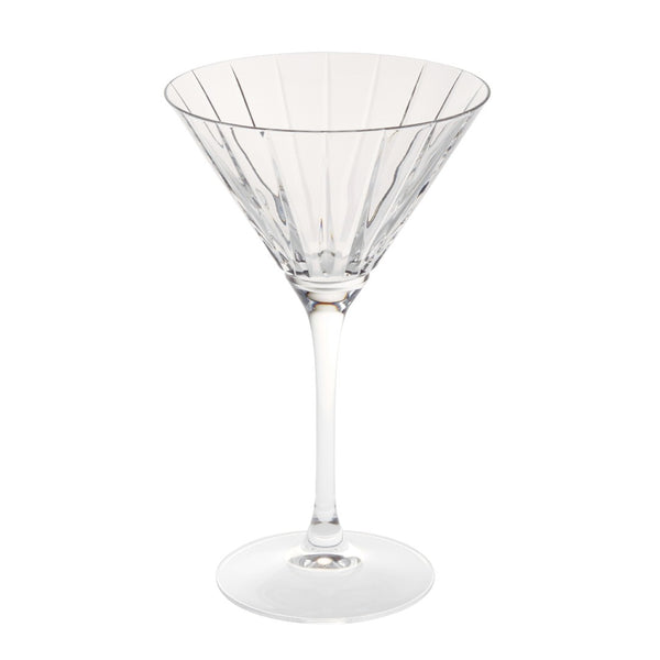 Saint-Rémi crystal martini glass with fine bevel cuts by Cristallerie de Montbronn.