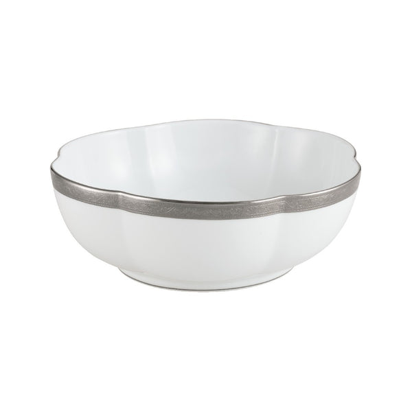 Raynaud Ambassador Platine porcelain melon bowl 16cm with platinum Renaissance-style border