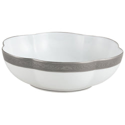 Raynaud Ambassador Platine porcelain melon bowl 16cm with platinum Renaissance-style border