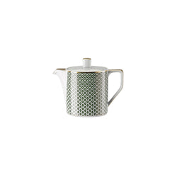 Francis Carreau Green porcelain milk jug or creamer with green and gold check design by Rosenthal