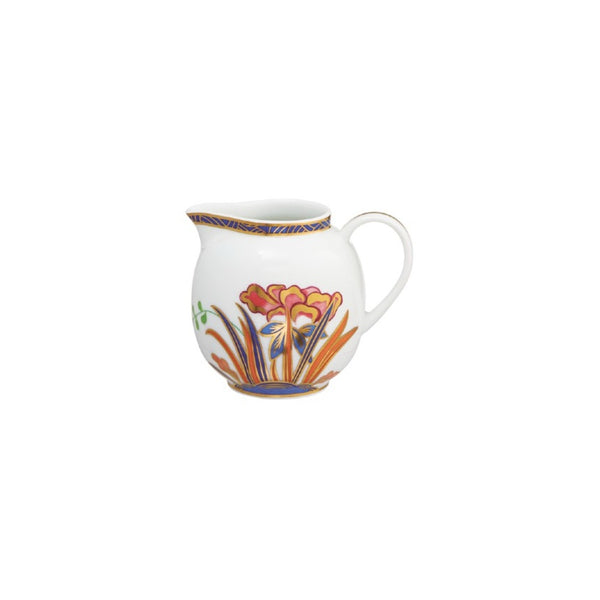 Porcelain milk jug from the Imari collection with floral design and gold rim by Raynaud