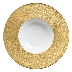 Minéral Gold deep plate 27cm by Raynaud, Limoges porcelain with gold relief detailing

