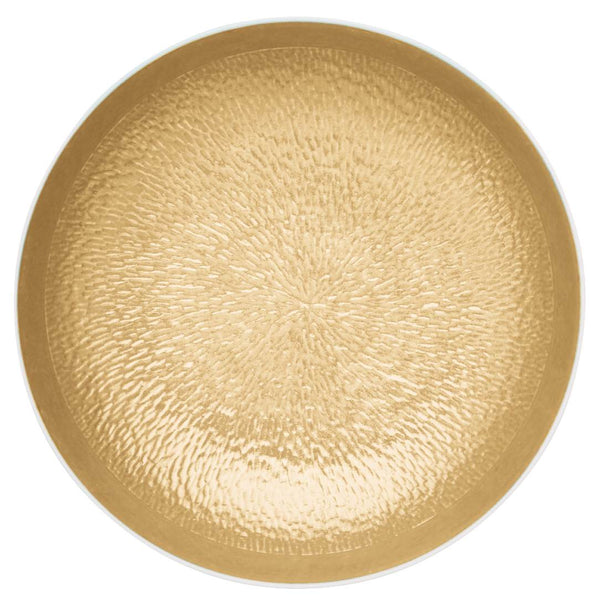 Minéral Gold deep plate by Raynaud, Limoges porcelain with sculpted gold relief
