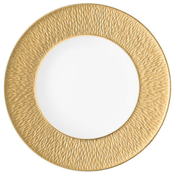 Minéral Gold dessert plate by Raynaud, Limoges porcelain with sculpted gold detailing