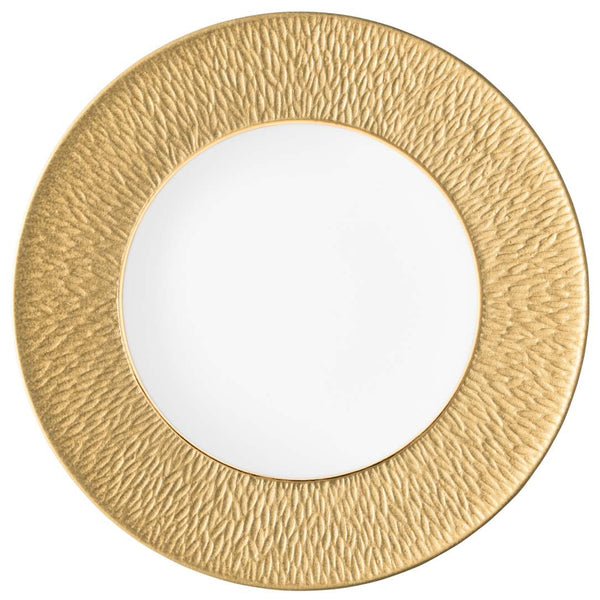 Minéral Gold dinner plate 27cm by Raynaud, Limoges porcelain with gold relief detailing