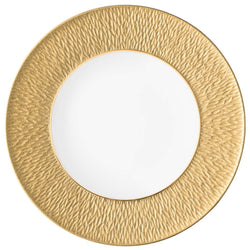 Minéral Gold presentation plate with engraved rim by Raynaud, Limoges porcelain with gold detailing