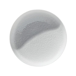 Minéral White deep plate by Raynaud, Limoges porcelain with sculpted natural relief