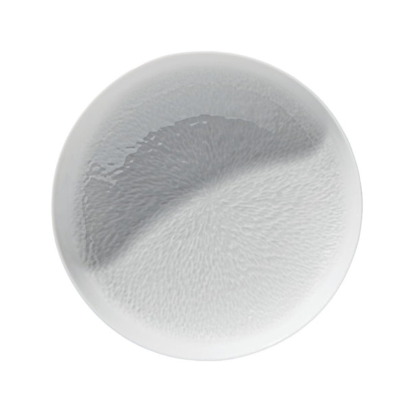 Minéral White deep plate by Raynaud, Limoges porcelain with sculpted natural relief