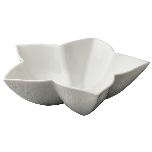 Minéral White large star-shaped porcelain bowl by Raynaud, sculptural centrepiece serving dish

