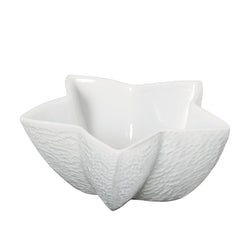 Minéral White star bowl small by Raynaud, sculpted white porcelain for refined small servings