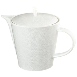 Minéral White porcelain tea and coffee pot by Raynaud, sculpted white French serving piece