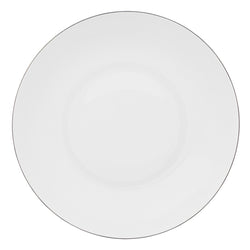 Monceau Platine deep plate 27 cm by Raynaud, Limoges porcelain with platinum rim