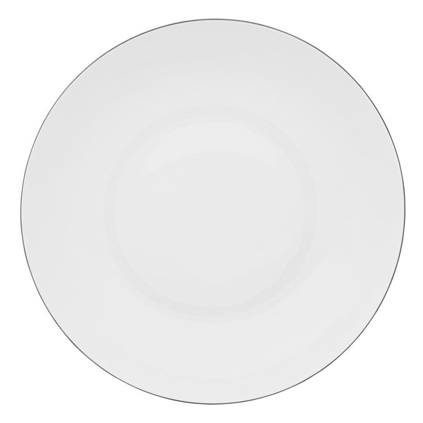 Monceau Platine deep plate 27 cm by Raynaud, Limoges porcelain with platinum rim