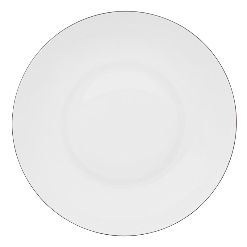 Monceau Platine deep plate 27 cm by Raynaud, Limoges porcelain with platinum rim