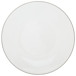 Monceau Platine presentation plate by Raynaud, white Limoges porcelain with platinum rim