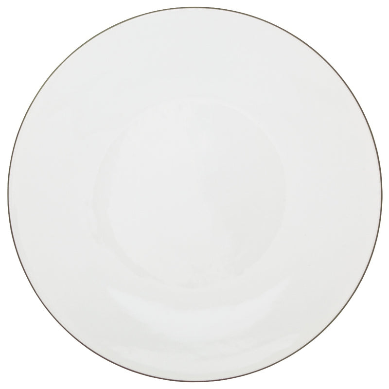 Monceau Platine presentation plate by Raynaud, white Limoges porcelain with platinum rim