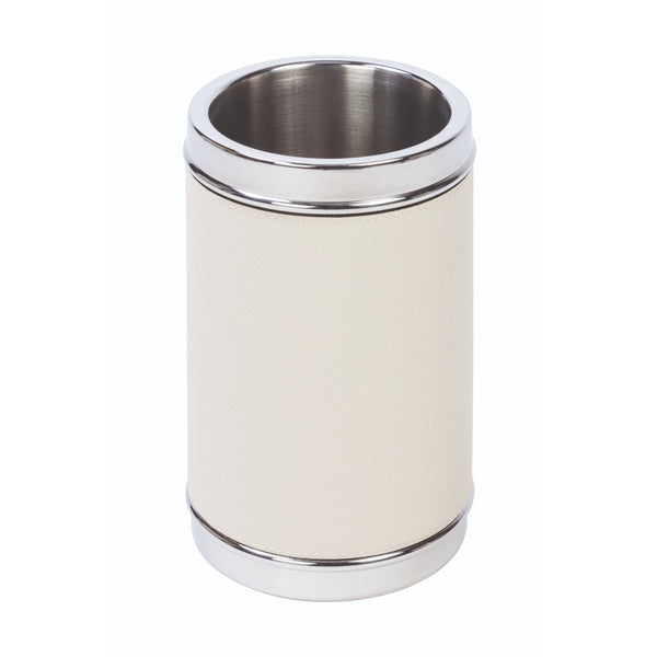 Monochrome Bottle Cooler in Ocean leather by Giobagnara, luxury insulated wine and champagne chiller