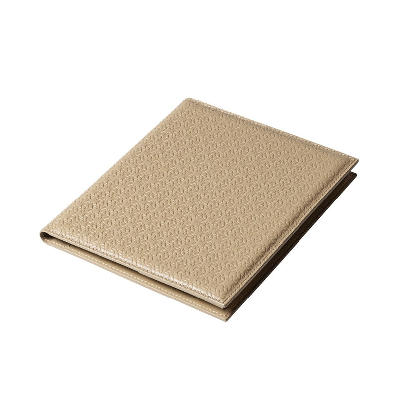 medium closed Monogram leather notepad holder by Giobagnara x Elie Saab with padded cover and ivory sheets