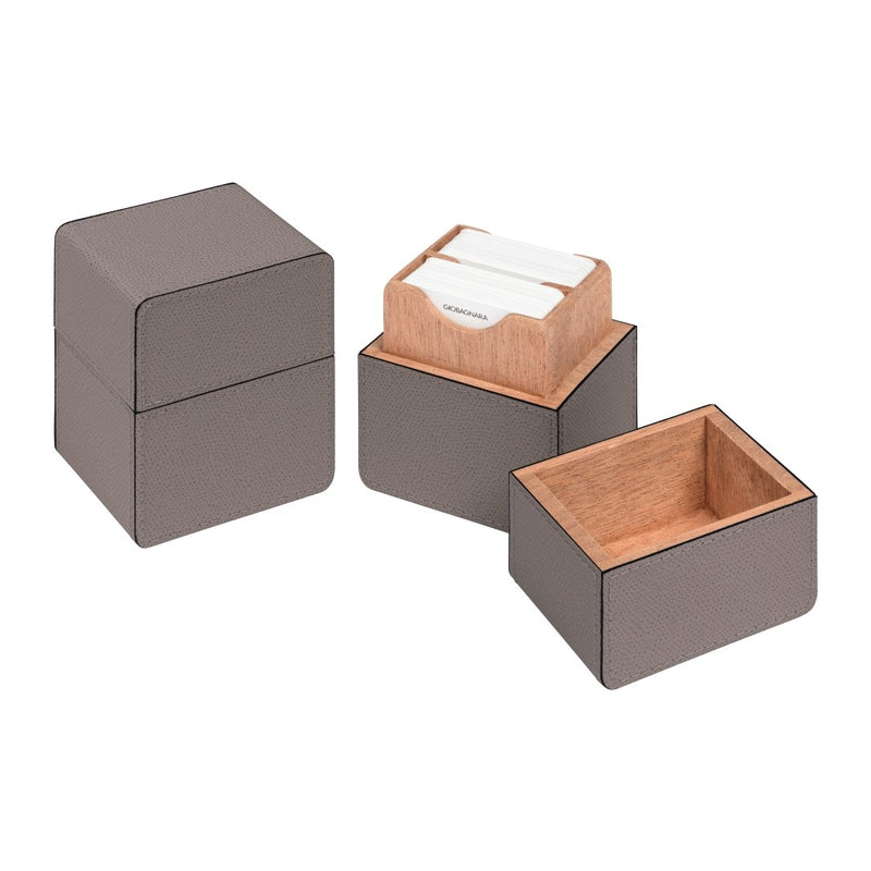 Naples Leather Playing Card Holder in taupe Golf leather by Giobagnara