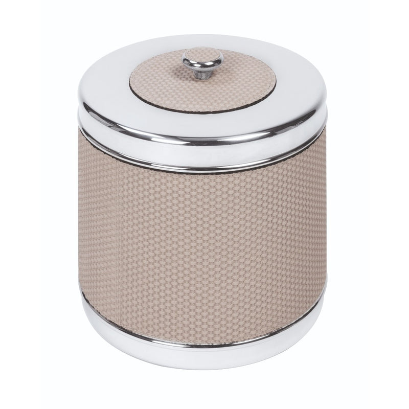 Luxury large monochrome ice bucket and bottle cooler in Bellagio leather by Giobagnara