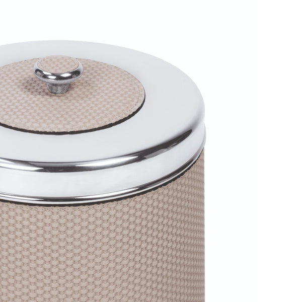 Close-up Luxury large monochrome ice bucket and bottle cooler in Bellagio leather by Giobagnara