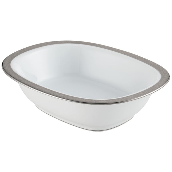 Raynaud Ambassador Platine open porcelain vegetable dish with platinum inlay and Renaissance-inspired detailing

