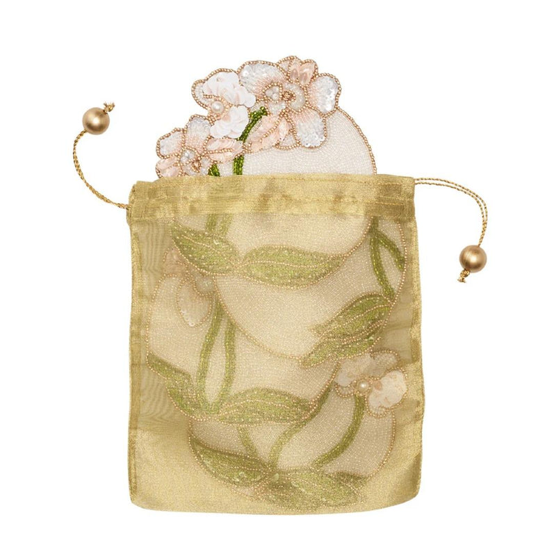 Orchid coaster set of 4 in multi by Kim Seybert, floral table decor in gift bag