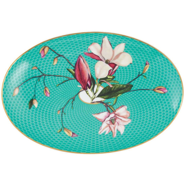 Raynaud porcelain oval platter 23cm Trésor Fleuri with magnolia motif