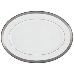 Raynaud Ambassador Platine 36cm oval porcelain platter with platinum border


