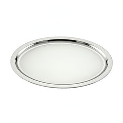 Oval Essentia tray silver-plated by Schiavon, handcrafted in Italy and available in multiple sizes for refined serving or display.
