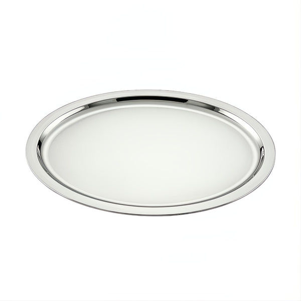 Oval Essentia tray silver-plated by Schiavon, handcrafted in Italy and available in multiple sizes for refined serving or display.