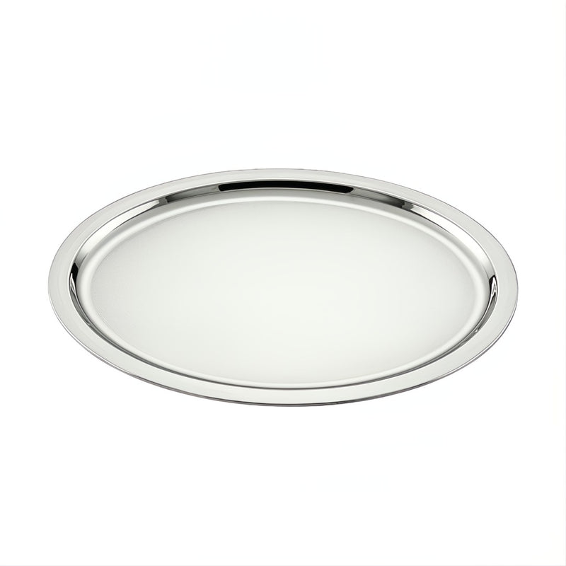 Oval Essentia tray silver-plated by Schiavon, handcrafted in Italy and available in multiple sizes for refined serving or display.