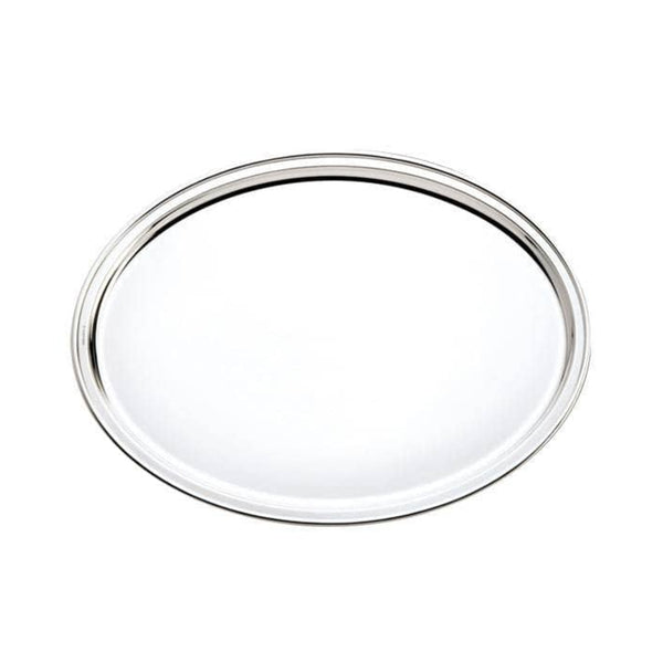 Oval Verona tray silver-plated by Sonja Quandt, handcrafted in Germany and available in multiple sizes for refined serving or display.