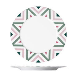 Paraiso rimmed porcelain dinner plate with tropical design by Sieger by Fürstenberg