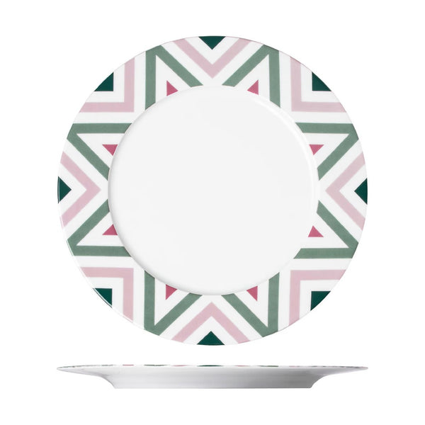 Paraiso rimmed porcelain dinner plate with tropical design by Sieger by Fürstenberg