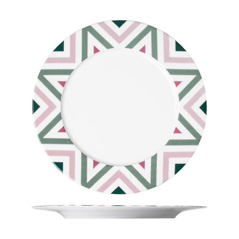 Paraiso rimmed porcelain dinner plate with tropical design by Sieger by Fürstenberg
