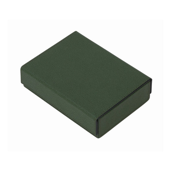 Parma Playing Card Holder in green leather by Giobagnara