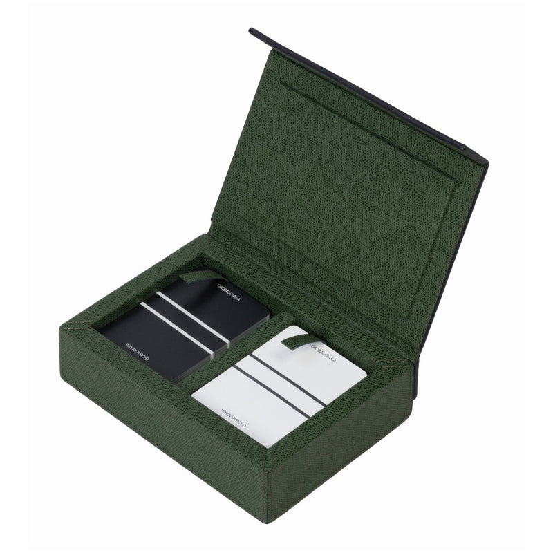 Open view of Parma Playing Card Holder with two decks by Giobagnara