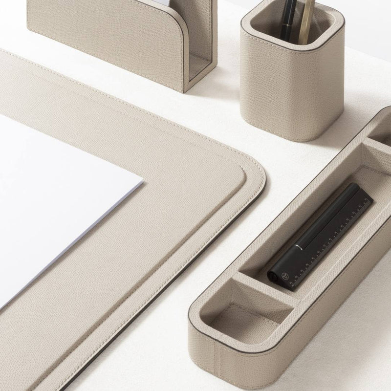 Styled Leather Pen Tray Polo No. 3 by Giobagnara in light golf leather