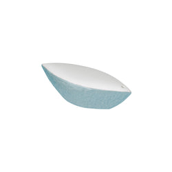 Raynaud Minéral Irisé Sky Blue porcelain pepper shaker with sculptural design and textured iridescent blue glaze