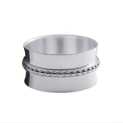 Silver-plated napkin ring with beaded Perles motif by Ercuis.