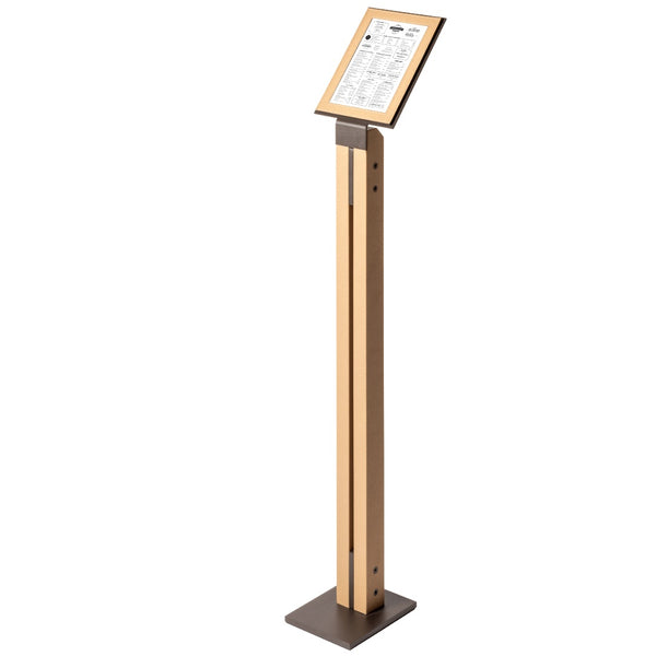Single Pillar Leather Menu Stand for Restaurant Display