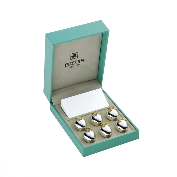 Apple Silver-Plated Place Card Holders Set of 6 by Ercuis